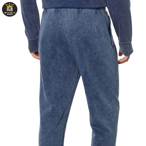 Manufacturer Made Custom Logo Acid Wash <b>Jogger</b> Long Drawstring Cotton and <b>Polyester</b> Breathable Acid Washed <b>Jogger</b> - Product Image 4