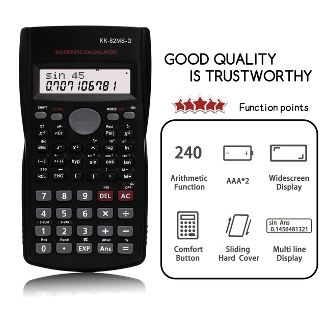 Personalized 10+2 Digit Electronic Scientific Calculator 82MS ABS PS Battery for Academic Computation Alarm Calendar Features