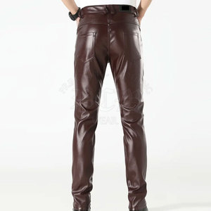 Premium Choice <b>Men</b> <b>Leather</b> <b>Pants</b> Eco-Friendly Lightweight Windproof Stylish Casual Comfortable Customizable Modern Straight Mid - Product Image 2