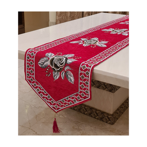 Light Up Holiday Meals With 100% Cotton Embroidered Greyish Printed <b>Table</b> Runner 160 GSM 90 Inch Boho India GOTS Certified DHL - Product Image 3