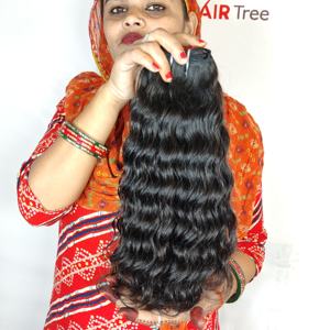 Lots de Cheveux Humains Indiens Naturels de Qualité Supérieure, Double Trame, Vente en Gros, Cuticules Alignées, Couleur Noire, Ondulés, Styles Bouclés Souples - Product Image 3