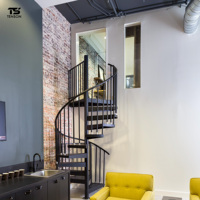 Escalier en colimaçon moderne TENSON le plus vendu - Hauteur personnalisable, durable, sûr, en bois et acier inoxydable, garantie 5 ans et plus pour les greniers