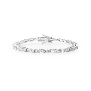 Oval Zirconia Bezel Set <b>Bracelet</b> Elegant Fine Bangle with Stylish Accents - Product Image 3