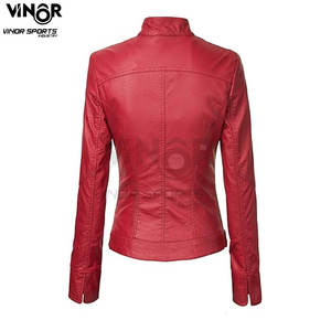 Nueva llegada de las mujeres personalizadas chaquetas de cuero de moda impresa de algodón tejido de bajo precio a granel cantidad al por mayor - Product Image 3