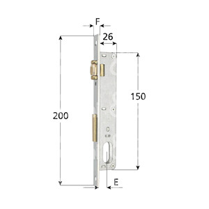 SERRURE POUR JAMBLES 1 lancer et rouleau cylindrique ovale inclus - Product Image 1