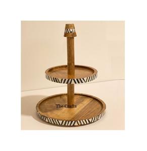 Soporte para pasteles de la mejor calidad, soporte para servir aperitivos de doble nivel de forma redonda para uso en hoteles y restaurantes en el hogar - Product Image 2