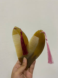 Vietnam naturel corne de boeuf peigne fait à la main Artisan poli artisanat accessoire rustique décoratif Souvenir écologique cadeau Unique - Product Image 4