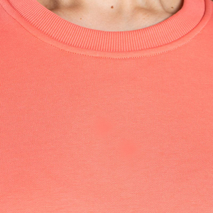 Sweat-shirt pour femme surdimensionné de couleur corail en gros, 500 GSM, super peigné, bio-lavé, pré-rétréci, ourlet côtelé Derby, long, hiver - Product Image 5