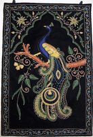 Tapisserie murale brodée Zari arabe, pièce d'art décorative traditionnelle avec pierres précieuses sur tissu, décoration intérieure