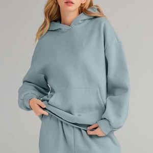 Sweat-shirts avec capuche Logo OEM personnalisé Sweat à capuche surdimensionné en polaire et polyester Sweat à capuche décontracté style Wouk Y2k pour femmes avec fermeture éclair - Product Image 1