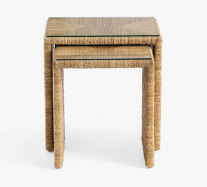 โต๊ะสานทรงสี่เหลี่ยมทำจากวัสดุเป็นมิตรต่อสิ่งแวดล้อมของตกแต่งบ้านเฟอร์นิเจอร์บ้าน - Product Image 2