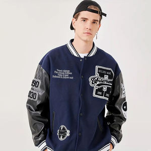 Chaqueta Universitaria Unisex de Primavera, Talla Grande, con Logotipo Personalizado, Tejido de Lana, Transpirable, Reversible, Ecológica e Impermeable - Product Image 4