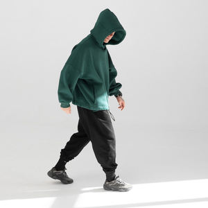 Sudaderas Extra Grandes de Felpa Marrón, Gruesas, Personalizadas, Lisas, Estilo Urbano, con Hombros Caídos y Cordón Ajustable en el Dobladillo - Product Image 4