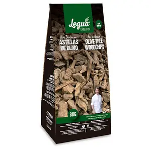 Spanish High quality Olive Tree WOODCHIPS (SPLINTERS) 3kg bag for cook and smoke on your barbecue fast and clean