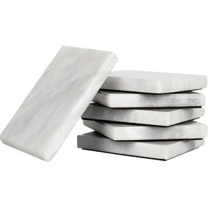 Posavasos redondos de lujo de alta calidad hechos a mano de mármol natural blanco esteras y almohadillas Premium - Product Image 1