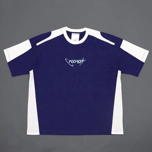 Mejor Venta de verano de calidad superior personalizado Unisex contraste de color suelto al aire libre de algodón cuello redondo verano camisas de los hombres - Product Image 3
