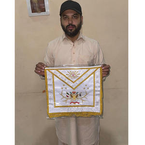 Regalia maçonnique Franc-maçon 33ème Degré Rose Croix A.A.S.R. Tablier et collier Aile Haut-Bas avec ruban moiré rouge 2026 - Product Image 5