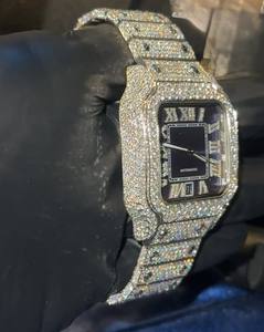 Vvs Moissanite Diamant Montre Attrayant Hip Hop En Acier Inoxydable Diamant Montre Personnalisée Montre Mécanique pour Hommes - Product Image 3