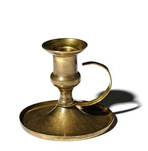 Meilleurs prix, bougeoir traditionnel en laiton de petite taille avec poignée, bougeoir antique en métal, forme ronde, pour les occasions de Noël - Product Image 4