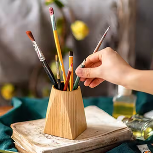 Crescent Crafts <b>Wooden</b> Stationery Desk Organizer Indian Style <b>Pen</b> Stand Top Handicraft Product by crescent crafts - Product Image 3