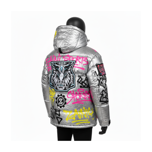 แจ็กเก็ตทรงปลาปักเป้าแฟชั่นสำหรับผู้ชายเสื้อแจ็กเก็ตลายกราฟฟิตีทำจากโพลีเอสเตอร์แบบพรีเมียมโลโก้ตามสั่งปักลายสำหรับผู้ชาย - Product Image 4