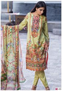 Nouveau costume pakistanais Heavy Brodé et soie visqueuse et designer dupatta set original lawn collection - Product Image 5