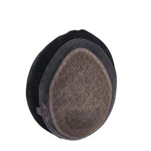 Perruque toupet Miraje Model Taz BD en cheveux humains Remy indiens avec une densité de 100%, vague profonde naturelle et vague corporelle, base en dentelle PU - Product Image 1