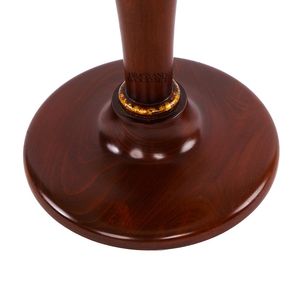 Mesa Auxiliar Redonda de Caoba de Lujo con Incrustaciones Florales Intrincadas y Base de Pedestal Clásica para Interiores Elegantes - Product Image 4