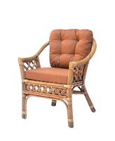 Chaise OMARA en rotin moderne et élégante faite à la main salon avec dossier oreiller pour meubles de maison chaise d'Indonésie