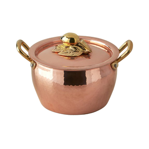 Copper Cooking Handi Pot Best Selling Pure Copper Metal Cooking Pots For Kitchen Usage Hot Food Server Rounded Handi Pot - Product Image 3