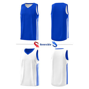 Maillot de basket-ball réversible, tissu doux au toucher, compression, haut de sport, design de veste, couleurs d'équipe, ajustement confortable sur mesure - Product Image 2