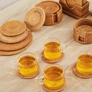 Assiette en osier tressé à la main avec motif floral, isolation thermique, fabriquée à Da Nang, occasionnelle, fabriquée au Vietnam - Product Image 4