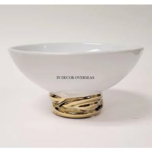 Haute exigence Look attrayant couleur blanche et plaqué or de haute qualité le plus fantaisie Unique Designer Table pièce maîtresse bol de service - Product Image 4