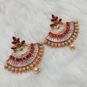 Kriaa-Pendientes de Araña y Gota Chapados en Oro 14K con Piedra AD para Bodas y Fiestas-Modelo 1313007B - Product Image 1