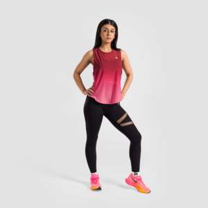 Vital Breathable Red Knitted Fabric <b>Top</b> with <b>Mesh</b> Cover Comfortable and Responsive - Product Image 4