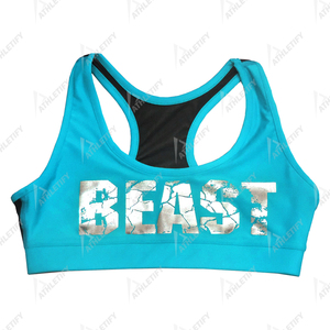 Sujetador de gimnasio ecológico personalizado para mujer, tela elástica transpirable para Yoga, correr y Fitness, espalda cruzada de estilo Simple - Product Image 2