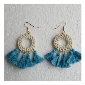 Diseños de aretes de ratán de moda: artesanía natural de Vietnam, ligero para aretes de ratán y acentos decorativos elegantes a granel - Product Image 1