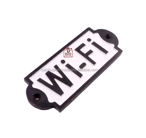 Plaque de porte Wi-Fi en fonte décorative rétro en métal décoration de plaque de porte pour toilettes décor à la maison - Product Image 4