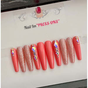 Diseños de Uñas Coral Dream para Aplicar con Presión - Product Image 1