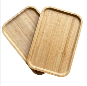 Natural Bamboo Plates and Serving Tray Set 0Reusable, Eco-Friendly <b>Dinnerware</b> for Home, Restaurant & Gifts | Handmade in Vietnam - Product Image 1