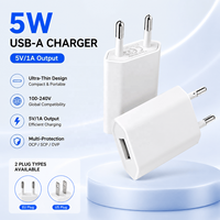 Chargeur mural USB ultra-fin HNT 5W, mini chargeur fin, OEM ODM certifié CE, adaptateur secteur de voyage, prise US EU pour téléphone portable