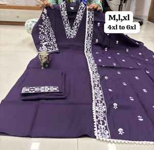 ผ้ามัสลินหนักพิเศษแฟชั่นที่ดีที่สุดพร้อมกางเกงทำงาน kurti และ dupatta ผู้ส่งออกทั่วโลก - Product Image 6