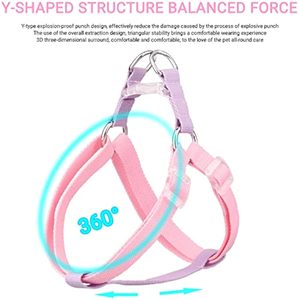 3 piezas rosa púrpura naranja azul colores enfrentados arnés de collar de perro de poliéster con correas para perros - Product Image 4