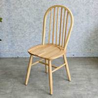 Chaise de salle à manger Windsor traditionnelle moderne à 6 lattes GCF203, fabriquée en bois d'hévéa stable, dimensions 46x45x46-94cm