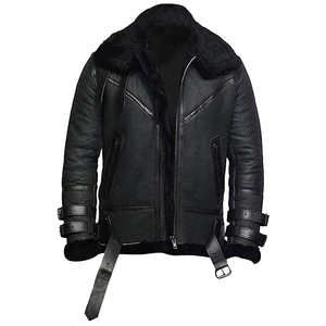 Top trending leather <b>sherpa</b> jacket for <b>men</b> new parka style winter warm outerwear soft comfortable vintage casual fashion coat - Product Image 1