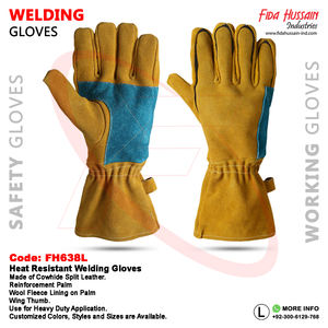 Guantes de soldadura anticorte al por mayor de alta calidad Guantes de soldadura resistentes al calor de puño largo de alta calidad Guantes de cuero de Pakistán - Product Image 6
