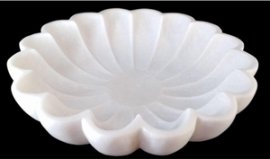 ชามลายดอกไม้หินอ่อนสีขาวขัดเงาผลิตภัณฑ์หัตถกรรมหินที่หรูหรา - Product Image 2