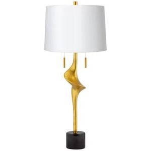 Lámpara de mesa de metal de lujo para sala de estar, luz de noche elegante para interiores de casas modernas - Product Image 1