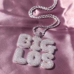 Collier personnalisé avec lettres en forme de bulles glacées, argent 925, diamant moissanite, style hip-hop, pendentifs et breloques de haute qualité - Product Image 1