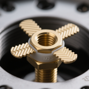 DIN315สลักเกลียวปีกทรงปีกผีเสื้อทำจากทองเหลืองตัวยึดเครื่องจักรงาน CNC แบบกำหนดเองพร้อมปีกสี่เหลี่ยมโค้งมน - Product Image 2